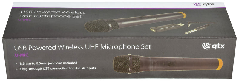 QTX U-MIC Wireless Set - USB Powered Handheld UHF Microphone