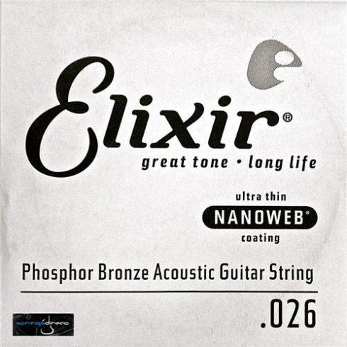 Elixir Acoustic 80 20 Bronze Guitar Strings Polyweb Single