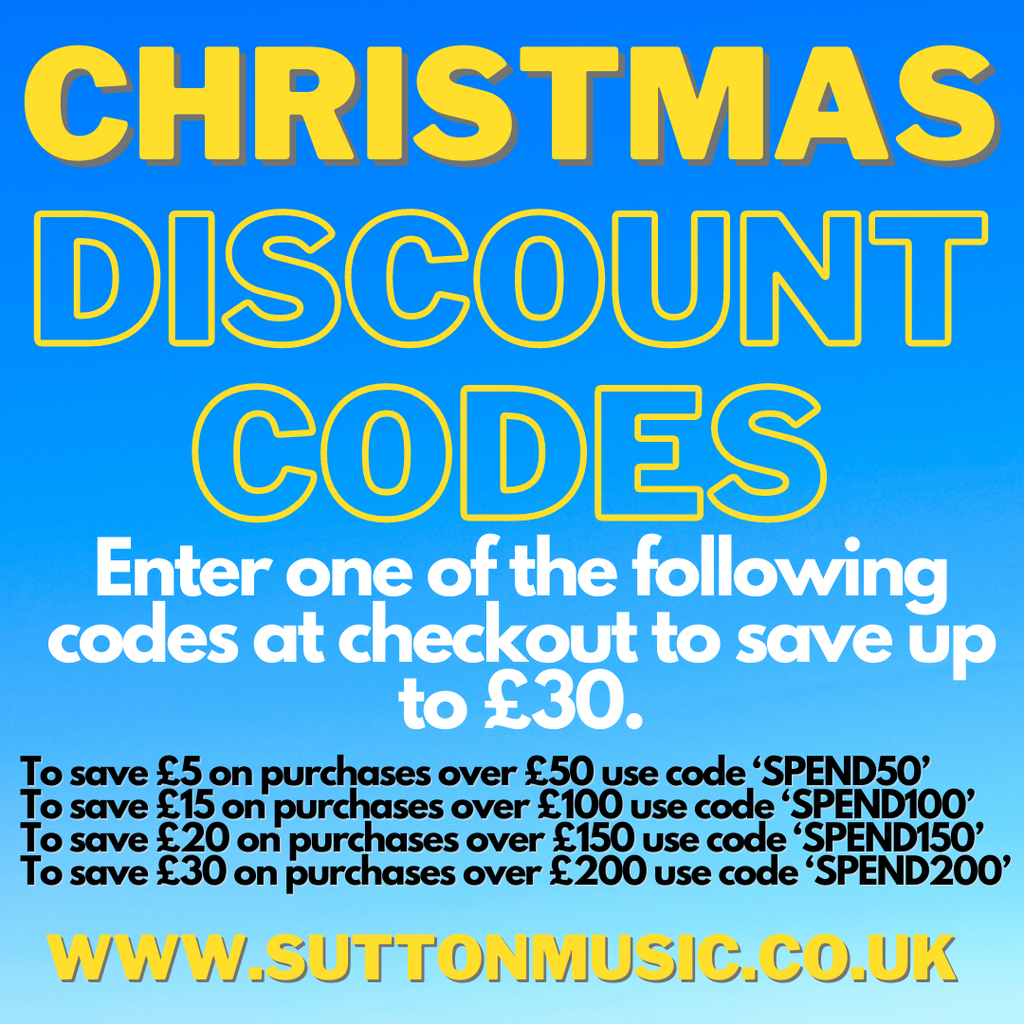 New Discount Codes added! – Sutton Music Centre