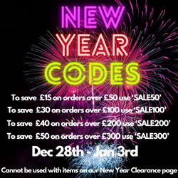 New Year Sale now on  Dec 28th - Jan 3rd