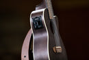 Ortega Earth Series Concert Preamp Ukulele 4 String - Okoume Coal Black