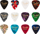 Fender Celluloid Melody Guitar Picks 351 Shape, Assorted Colours, Medium, 12-Pack