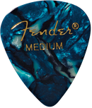 Fender Premium Celluloid Guitar Picks 351 Shape, Ocean Turquoise, Medium, 12-Pack