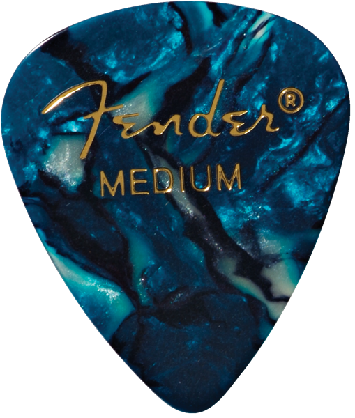 Fender Premium Celluloid Guitar Picks 351 Shape, Ocean Turquoise, Medium, 12-Pack