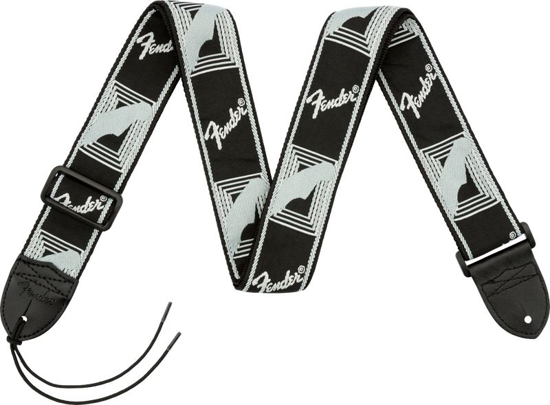 Fender Monogrammed Guitar StraStrap, Black/Light Grey/Dark Grey, 2"