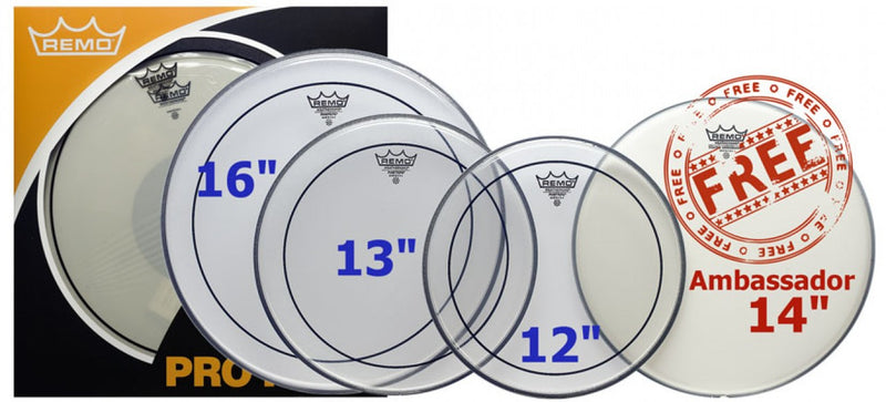 Remo Pro Pack Pinstripe Clear with Coated Ambassador