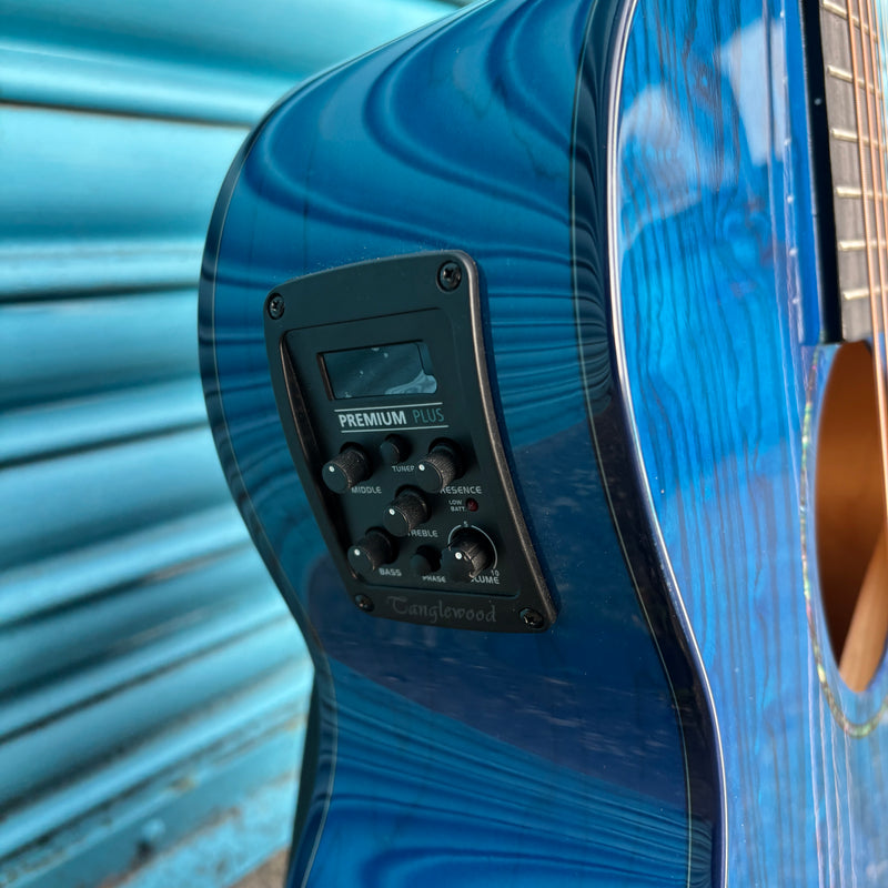 Tanglewood Azure TA4CE-BL Super-Folk Electro-Acoustic Guitar Blue