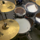 Pre-Loved Pearl Export Smokey Chrome 5 Piece Drum Kit including SBR Cymbals (20", 10", 12", 14", 14" Snare)