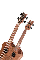 ORTEGA HYDRA-BSTE Custom Built Series Double-Neck UkeBass / Tenor Ukulele - Paldao Natural + Bag