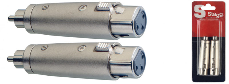 2x Female XLR/Male RCA Adaptor