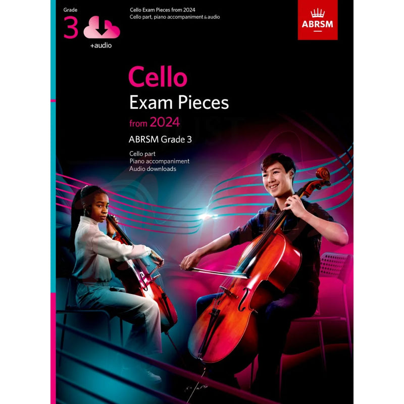 ABRSM Cello Exam Pack from 2024, Cello Part, Piano Accompaniment & Audio NEW