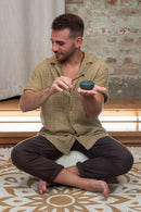 Meinl Sonic Energy Pocket Steel Tongue Drum 3" - A Major/6 Notes/440 Hz - Venus Flower/Navy Blue