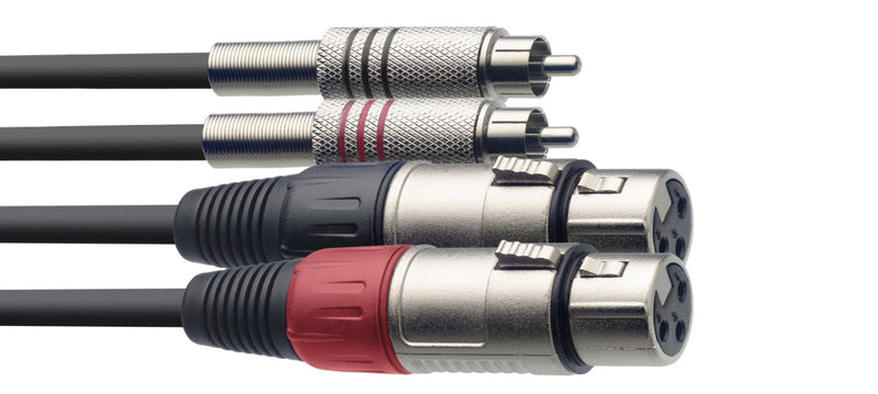 Stagg - Twin cable - (XLR/f to RCA/m)