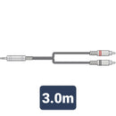 Classic Audio Lead 3.5mm TRS Jack Plug - 2 x RCA Plugs (3M)