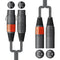 Citronic 2 x Female XLR/ 2 x Male XLR Twin Cable - 1.5m