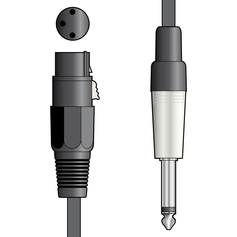 Citronic Classic Microphone Leads XLR Female - 6.3mm Mono Jack Plug (6M)