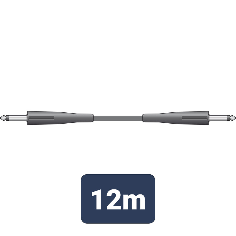 Classic Speaker Lead 6.3mm Mono Jack Plug - 6.3mm Mono Jack Plug (12M)