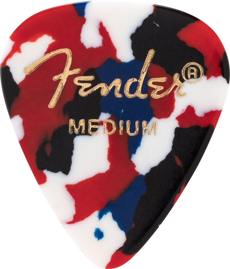 Fender Premium Celluloid Guitar Picks 351 Shape, Confetti, Medium, 12-Pack