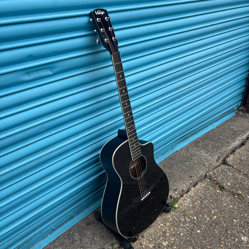 Vintage Pacific Coast Series Acoustic Guitar Midnite Black