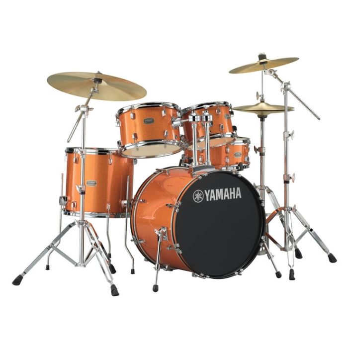 Yamaha Rydeen Orange Glitter 20" Shell Pack Hardware and Cymbals