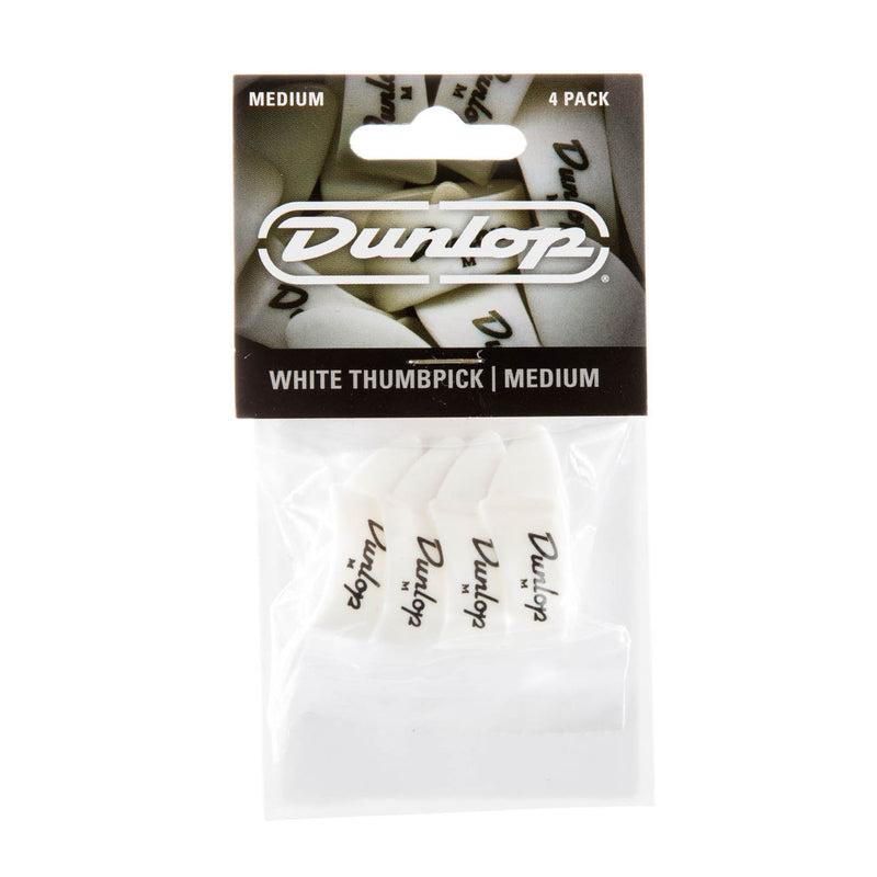 Dunlop White Thumbpick Medium 4 Pack