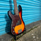 SX P Bass Style Electric Bass in 3 Colour Sunburst Left Handed with Gig Bag