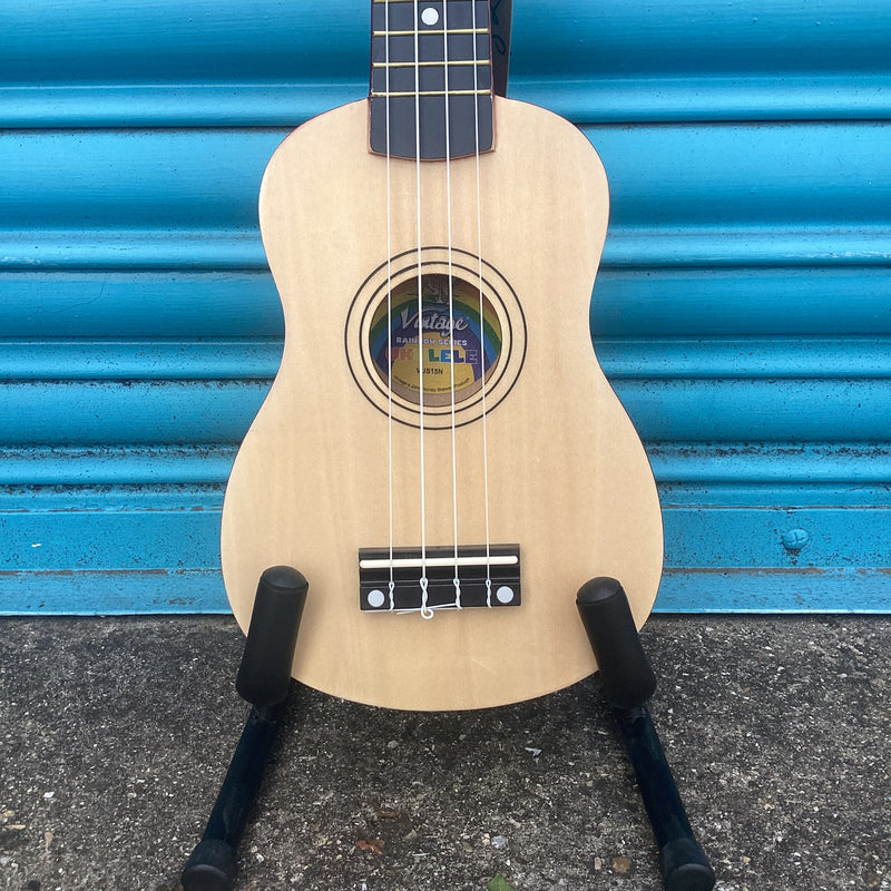 Vintage Laka Rainbow Series Soprano Ukulele - Natural (Inc. Gig Bag)