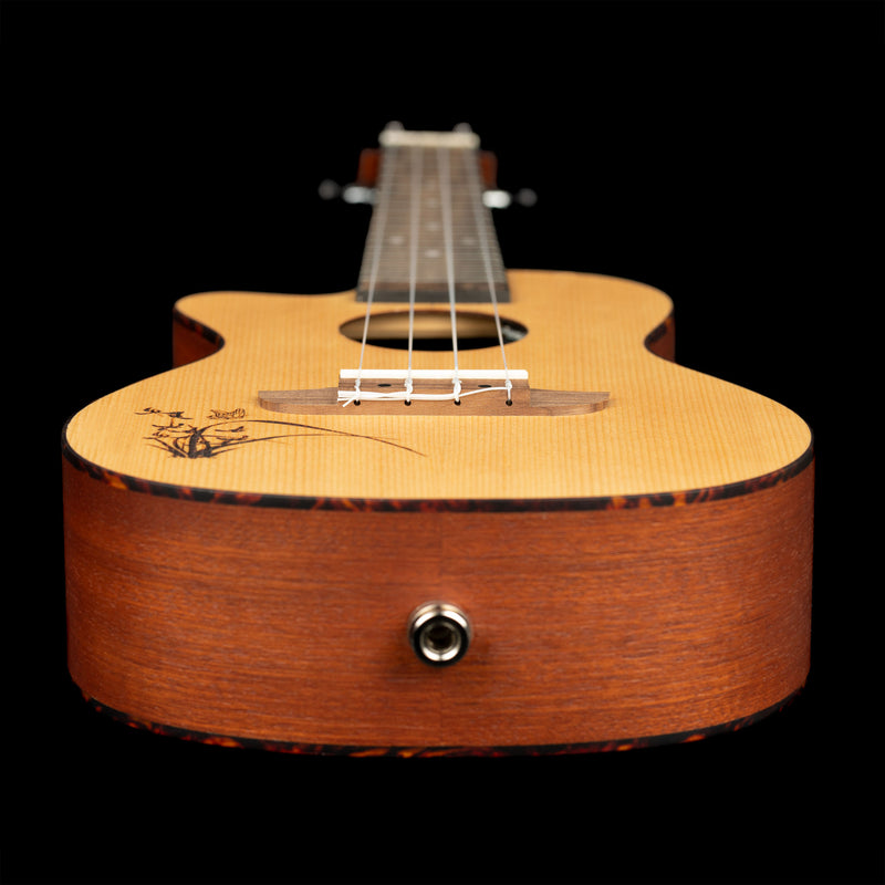 ORTEGA Bonfire Series Electro Concert Ukulele 4 String Lefty - Spruce/Sapele Natural