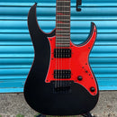 Ibanez GIO RG Series Electric Guitar in Black Flat with Red Plate - GRG131DX-BKF