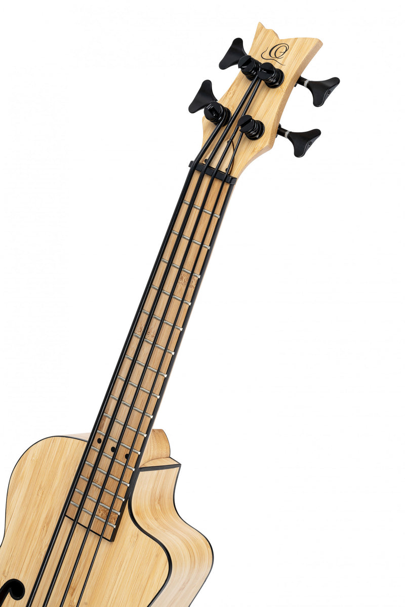 ORTEGA Bamboo Series Short Scale Uke Bass 4 String - Solid Bamboo + Bag