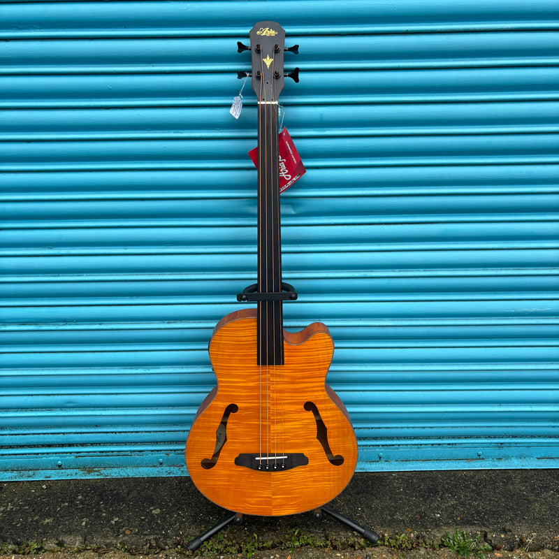 Aria FEB F2/FL M Hollow Body Fretless Medium Scale Electro Acoustic Bass