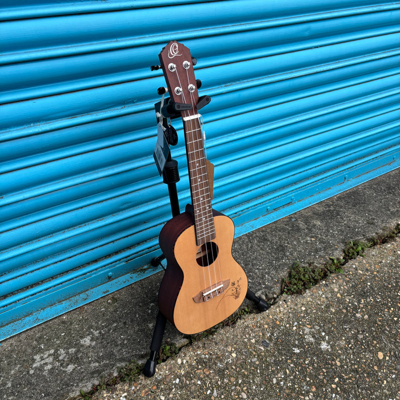 Ortega Bonfire Series Concert Ukulele in Spruce and Sapele Natural Finish RU5