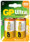 GP Ultra Alkaline Batteries D, 1.5V, 2 pack