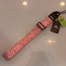 AMUMU Vegan Guitar Straps - Paisley Pink & Black