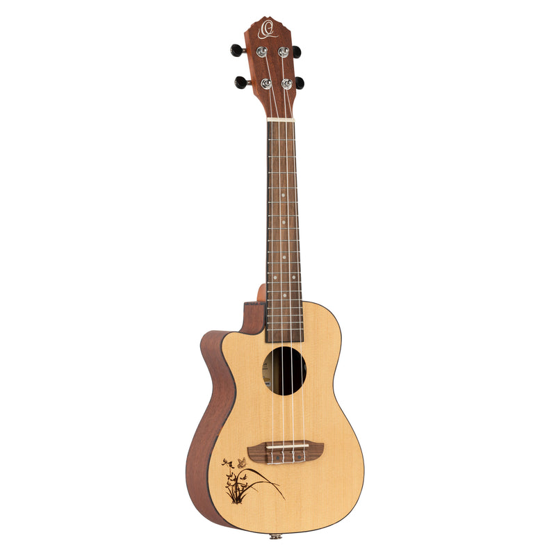 ORTEGA Bonfire Series Electro Concert Ukulele 4 String Lefty - Spruce/Sapele Natural