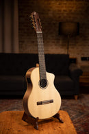 Ortega Family Series Pro Electro Classical Guitar 7 String - Solid Spruce / Sapele Natural + Padded Gig Bag