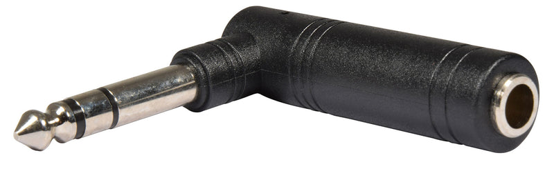 Adaptor Right Angle 6.3mm Stereo Jack Plug – 6.3mm Stereo Jack Socket (Single)
