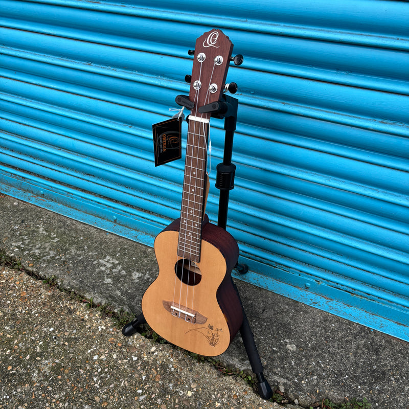 Ortega Bonfire Series Concert Ukulele in Spruce and Sapele Natural Finish RU5
