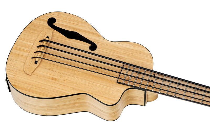 ORTEGA Bamboo Series Short Scale Uke Bass 4 String - Solid Bamboo + Bag