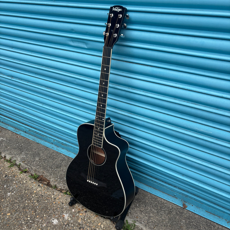 Vintage Pacific Coast Series Acoustic Guitar Midnite Black