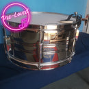Pre-loved Pearl Export 14"x 6.5" steel shell snare drum inc. case & external dampner