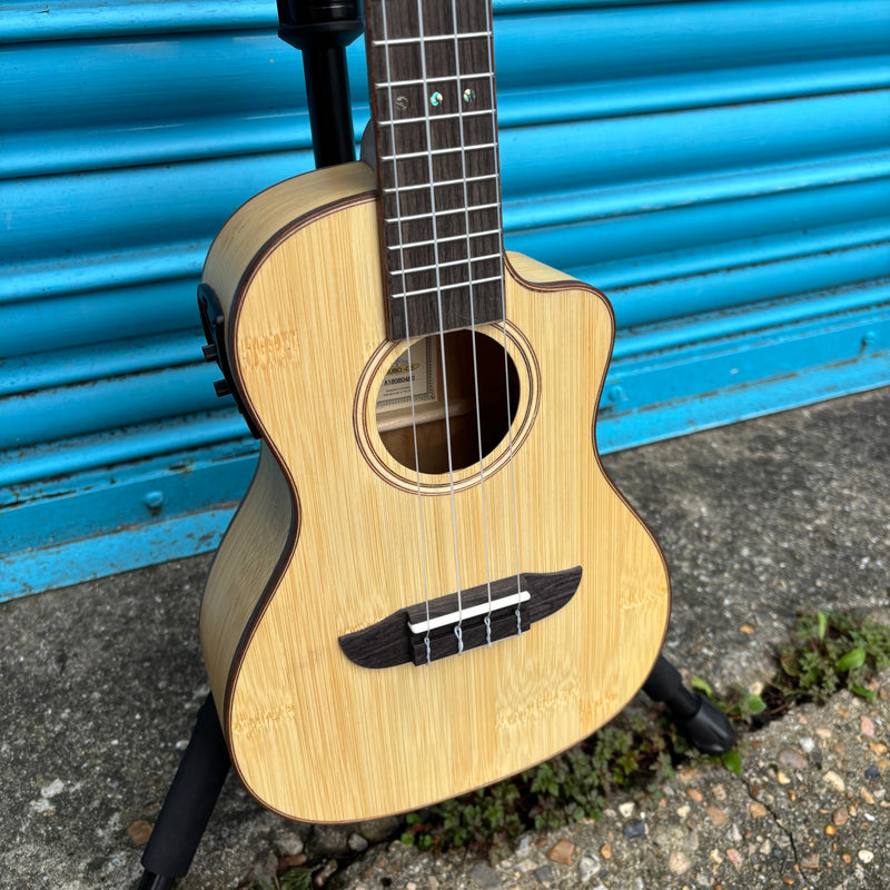 Ortega Horizon Series Electro Concert Ukulele in Bamboo Natural with Gig Bag RUBO-CE