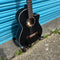 Ortega Family Series 3/4 Electro Classical Guitar  - Satin Black with Padded Gig Bag -