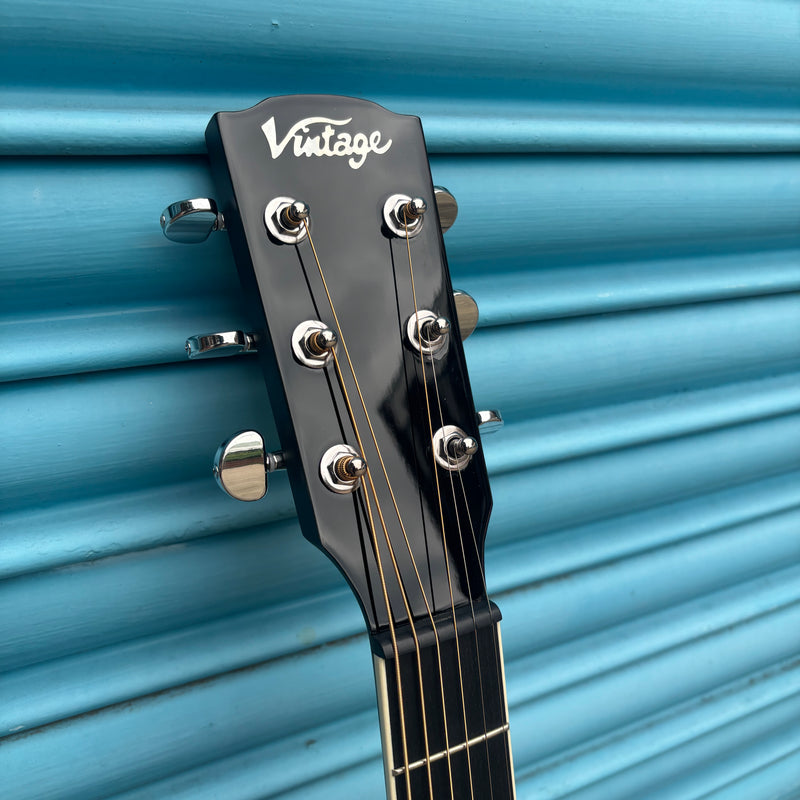 Vintage Pacific Coast Series Acoustic Guitar Midnite Black