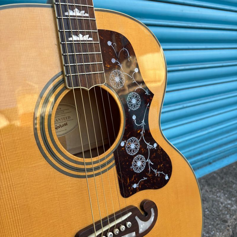 Pre-Loved Epiphone EJ-200 Natural Acoustic Guitar Inc Hardcase