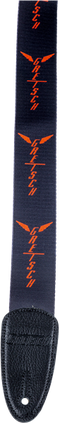 Gretsch Wing Logo Pattern Guitar Strap - Black and Orange