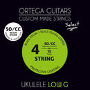 ORTEGA Custom Made Soprano/Concert Low-G Ukulele String Set Black Nylon