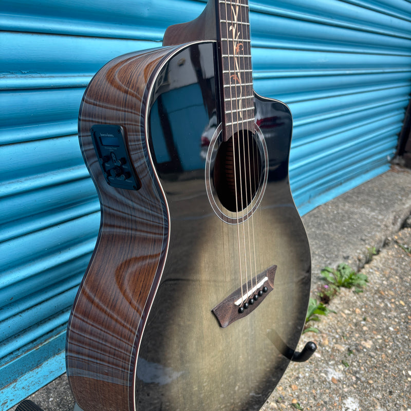 Washburn VITE S9V Bella Tono Studio Cutaway Electro Acoustic Guitar Gloss Charcoal Burst