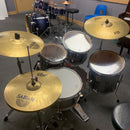 Pre-Loved Pearl Export Smokey Chrome 5 Piece Drum Kit including SBR Cymbals (20", 10", 12", 14", 14" Snare)