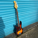 SX P Bass Style Electric Bass in 3 Colour Sunburst Left Handed with Gig Bag